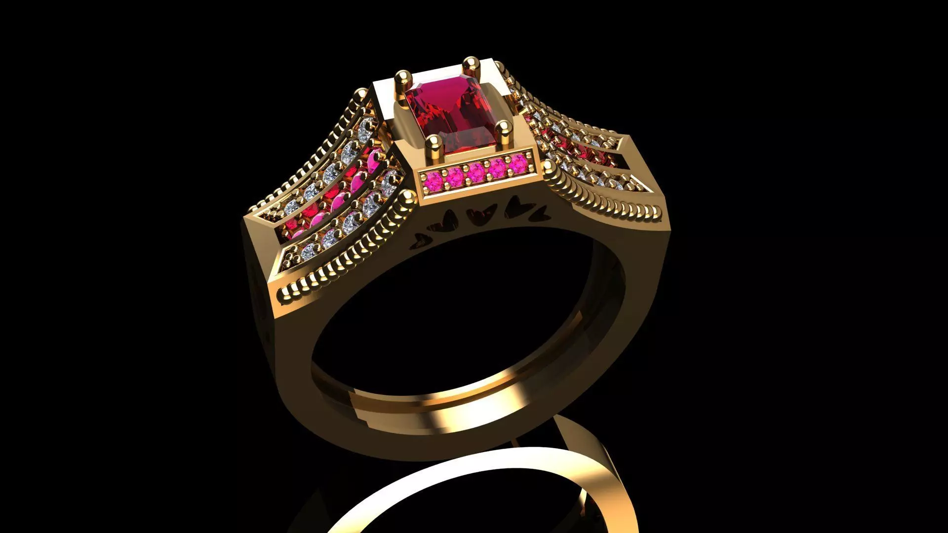 studded crown ring Free 3D print model