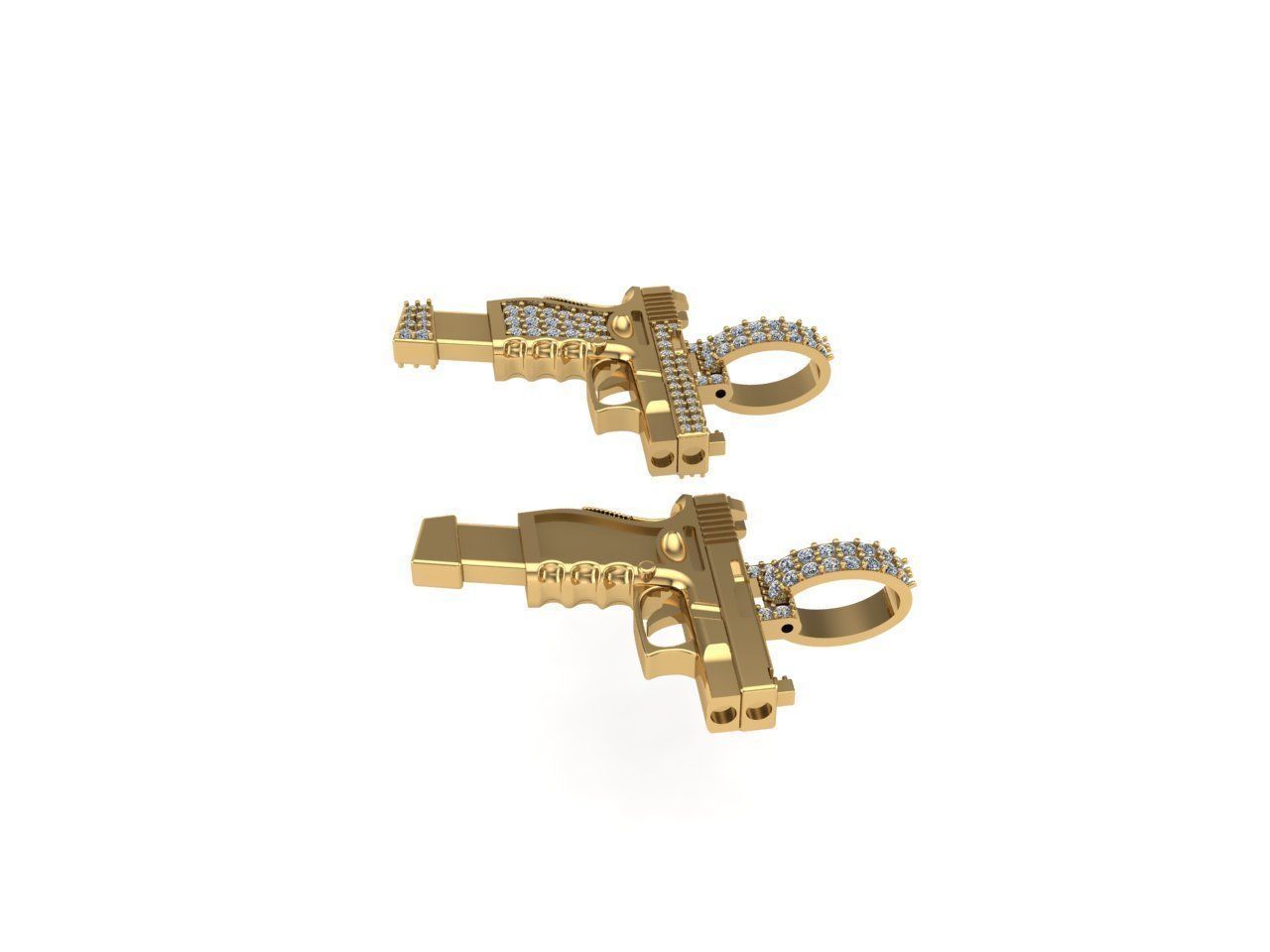 PISTOL PENDANT GUN NECKLACE READY FOR PRINTING OR RENDERING FILE 3D print model_6