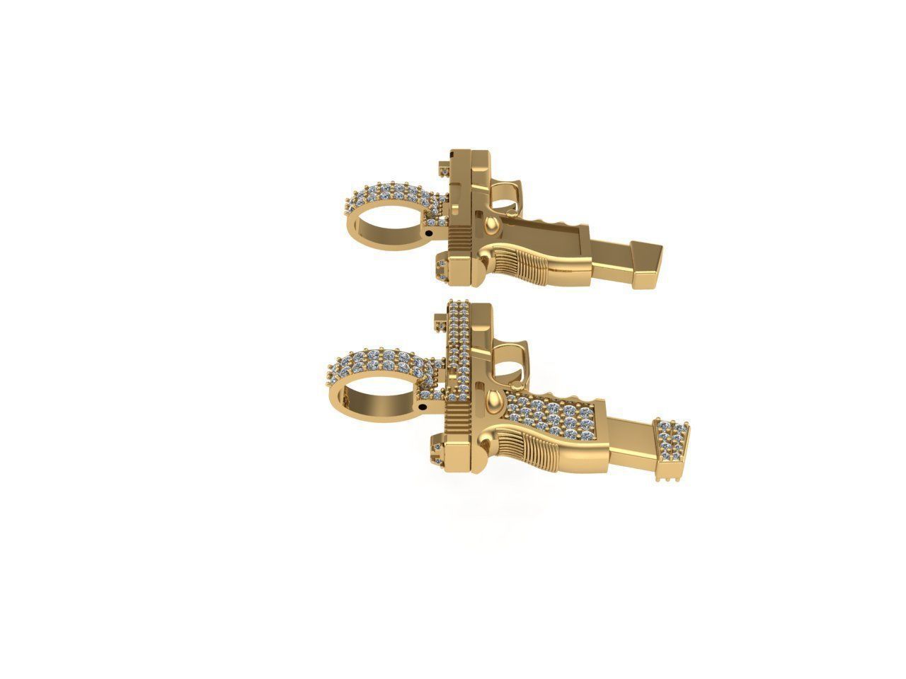 PISTOL PENDANT GUN NECKLACE READY FOR PRINTING OR RENDERING FILE 3D print model_4