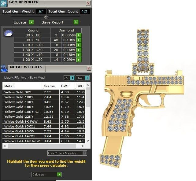 PISTOL PENDANT GUN NECKLACE READY FOR PRINTING OR RENDERING FILE 3D print model_1