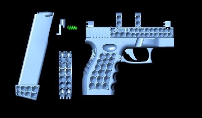 PISTOL PENDANT GUN NECKLACE READY FOR PRINTING OR RENDERING FILE 3D print model_2