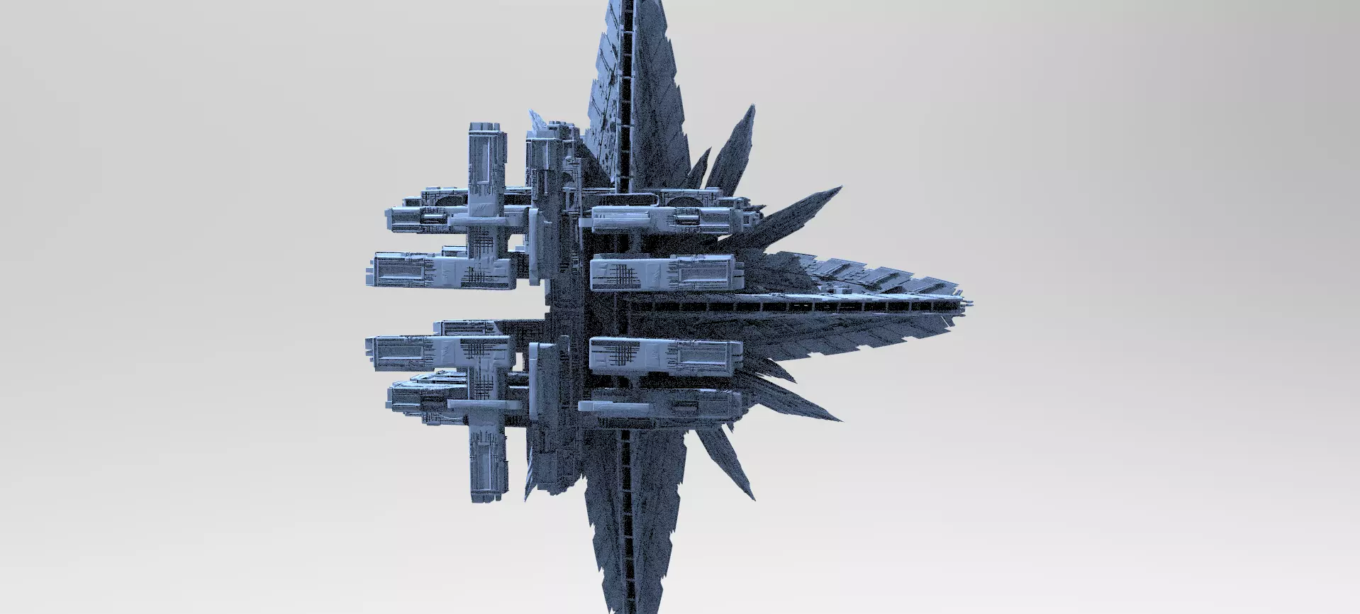 Sci-fi Alien Freighter Launcher 8 3D model