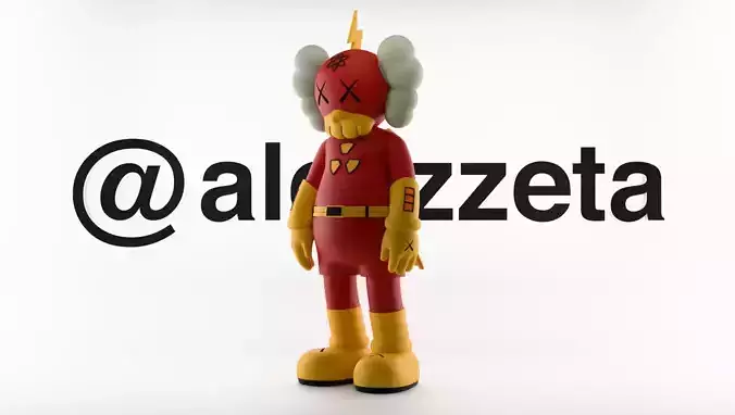 Kaws Radioactive Man Textured Low-poly 3D model