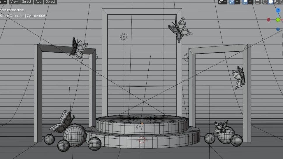 Podium and pastel color scene 3D model_5