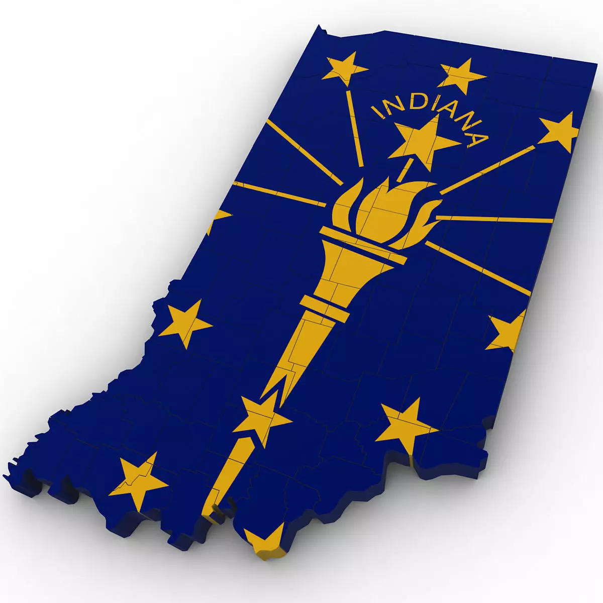 Indiana Political Map 3D model_0
