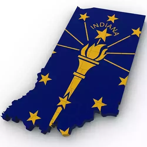 Indiana Political Map 3D model