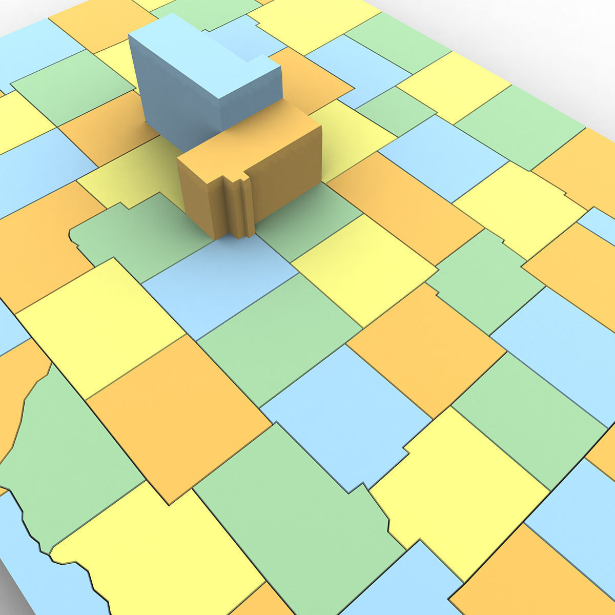 Indiana Political Map 3D model_5