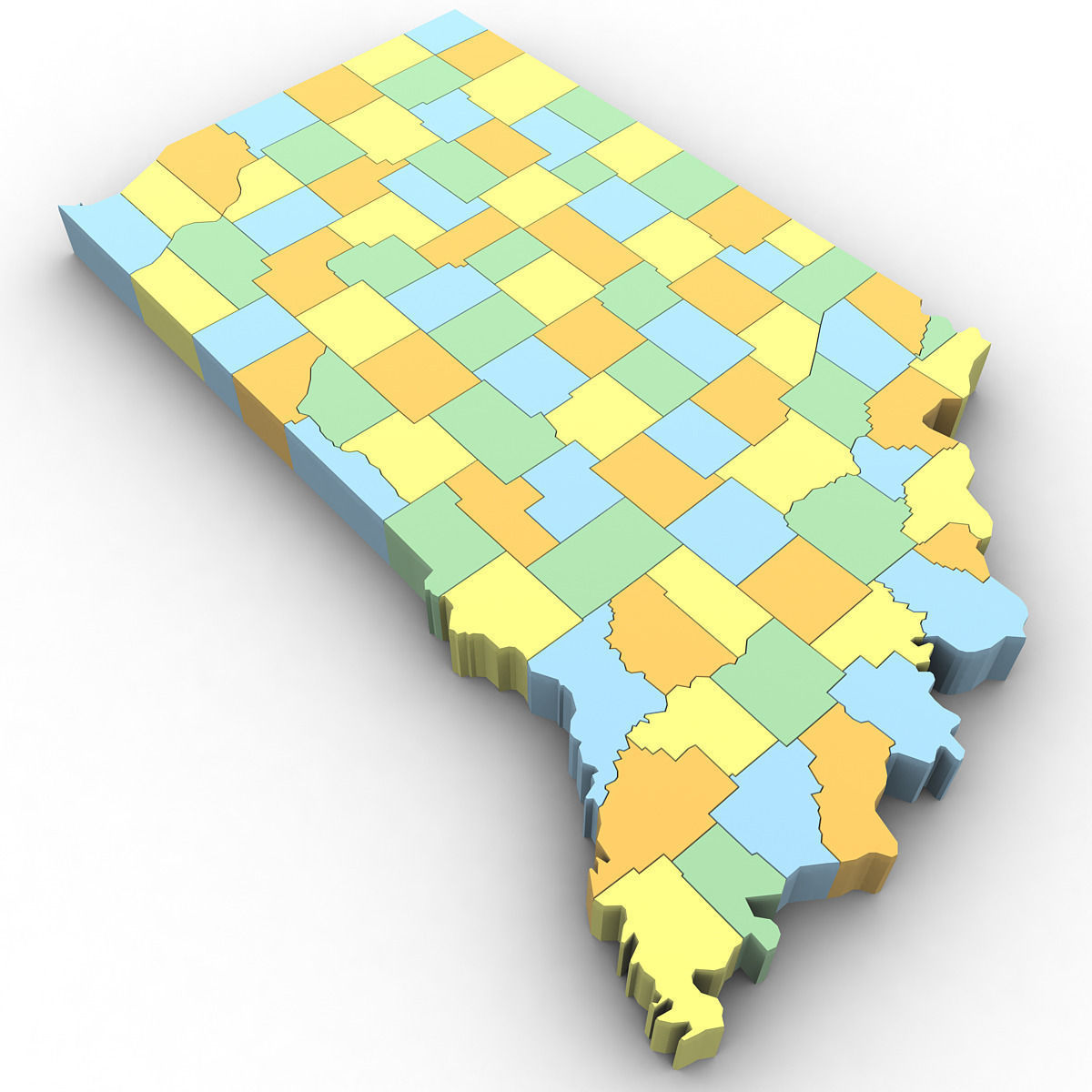 Indiana Political Map 3D model_3