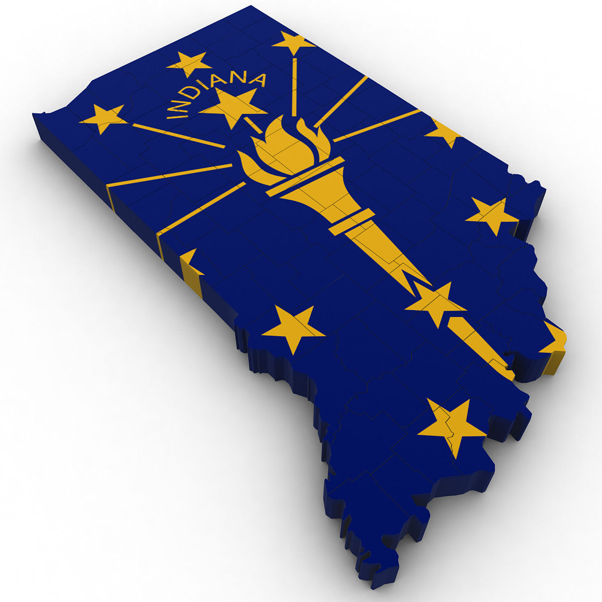 Indiana Political Map 3D model_2
