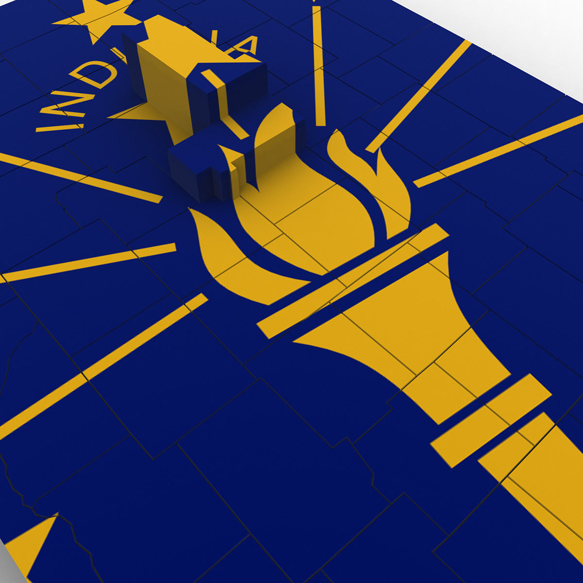 Indiana Political Map 3D model_4