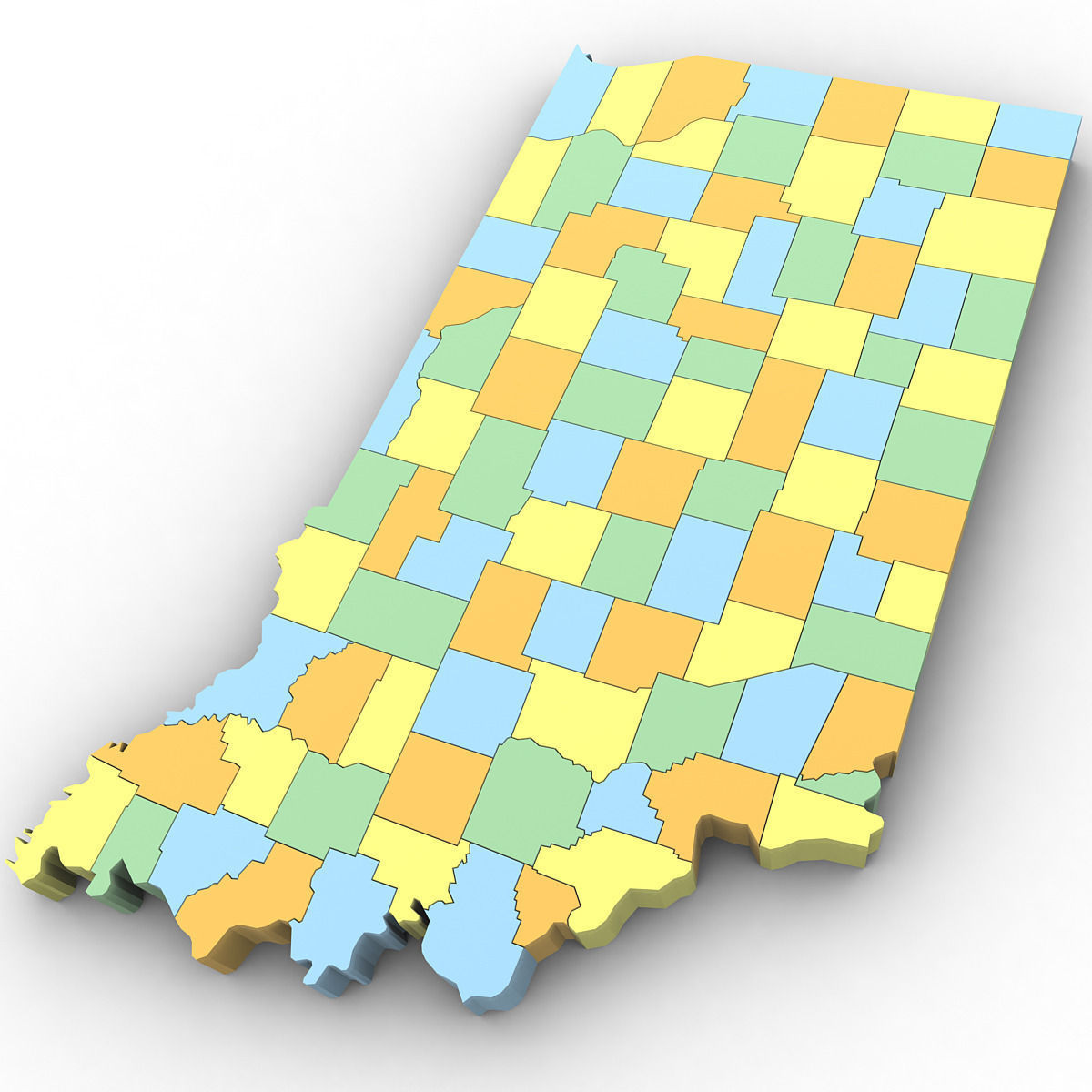 Indiana Political Map 3D model_1
