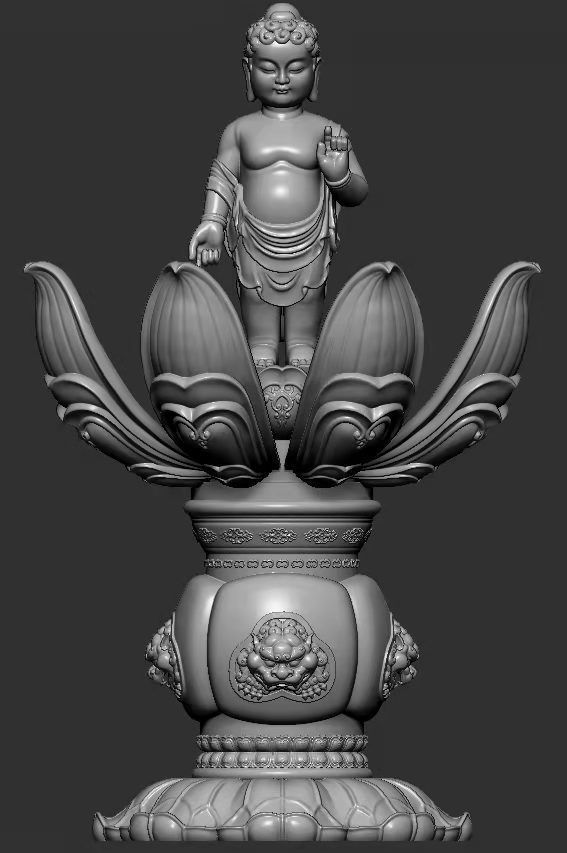 Buddha in lotus 3D print model_8