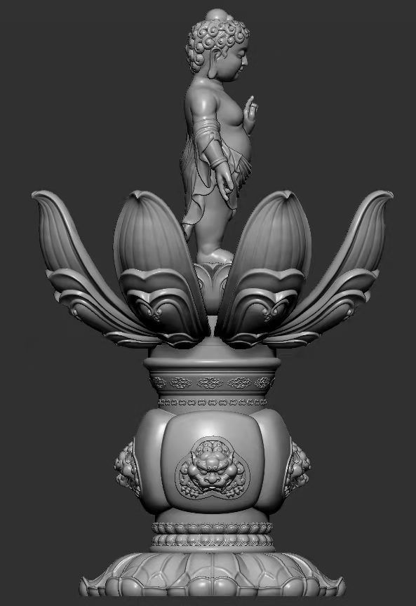 Buddha in lotus 3D print model_9