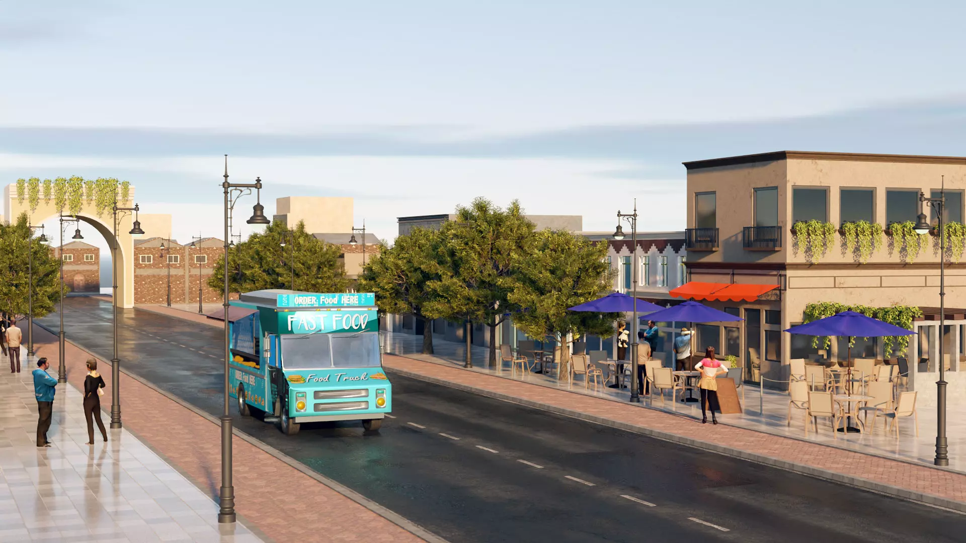 3D Environment of Small Town 3D model_0