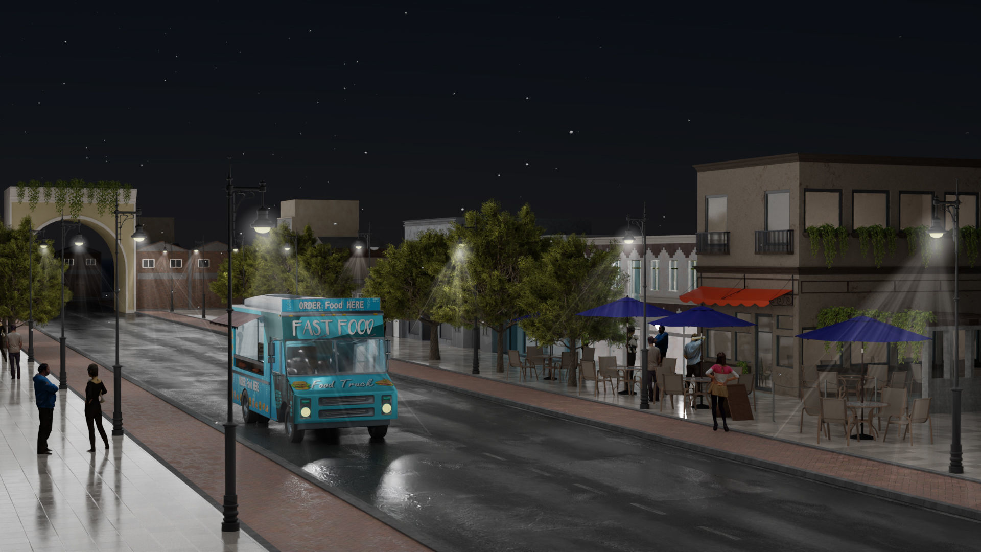 3D Environment of Small Town 3D model_4