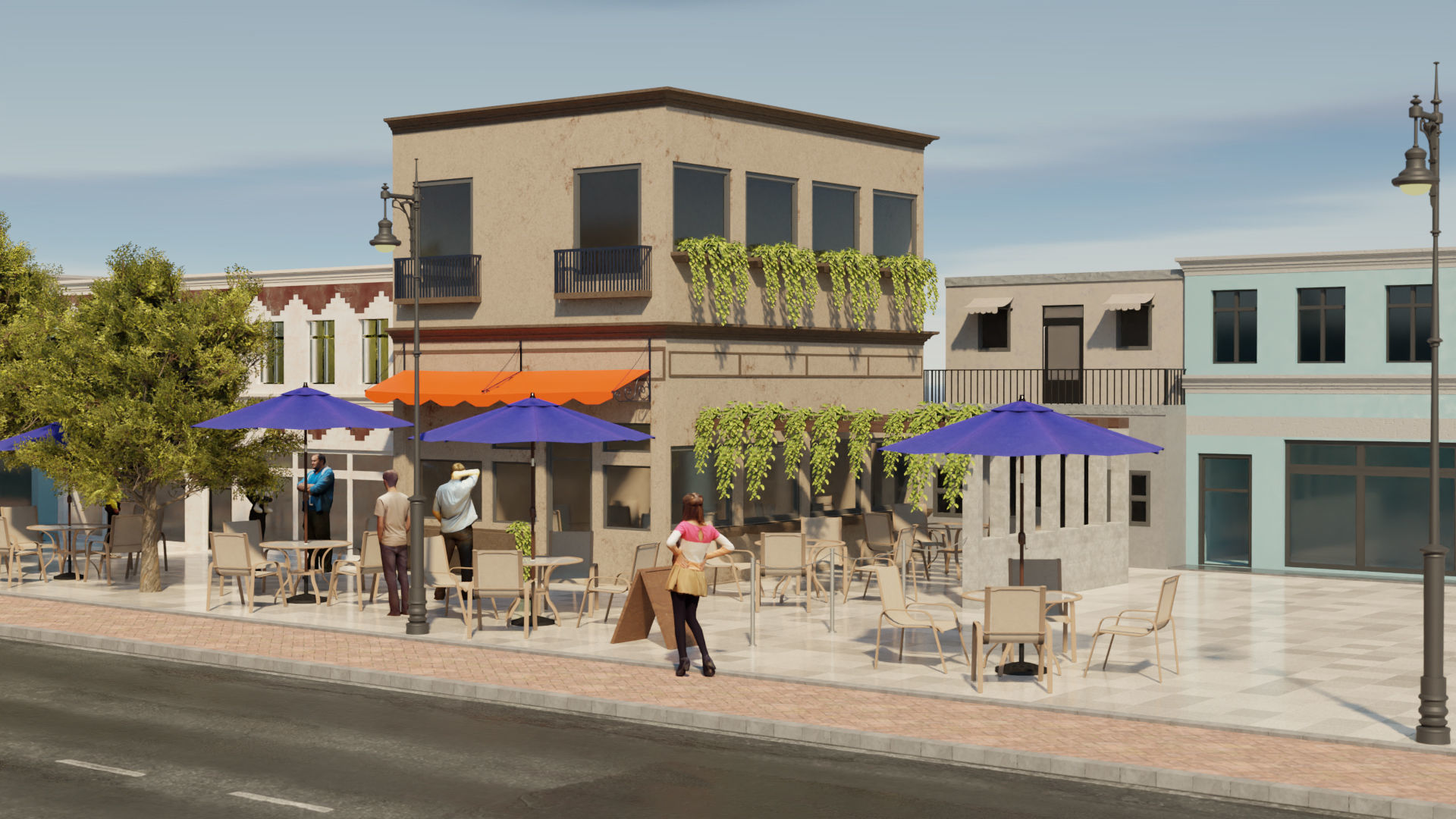 3D Environment of Small Town 3D model_1