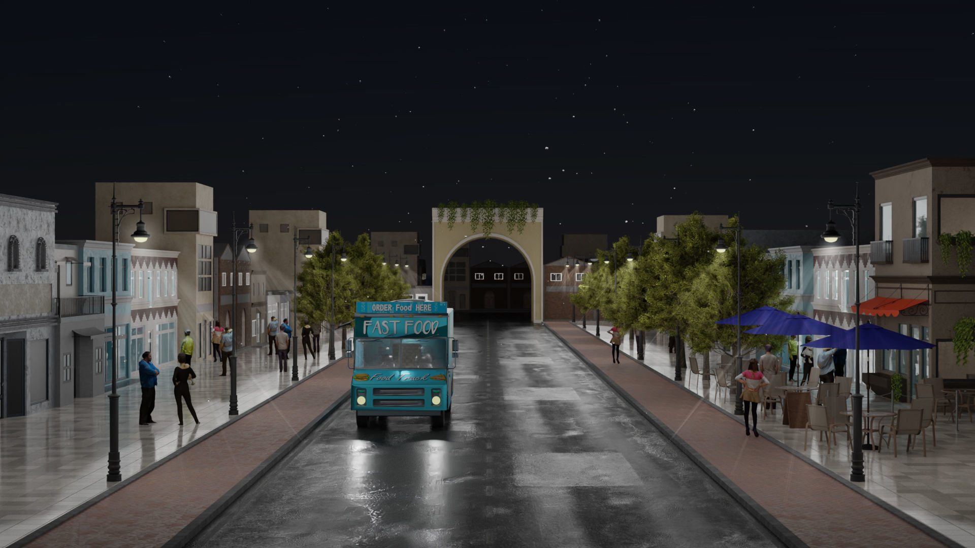 3D Environment of Small Town 3D model_6