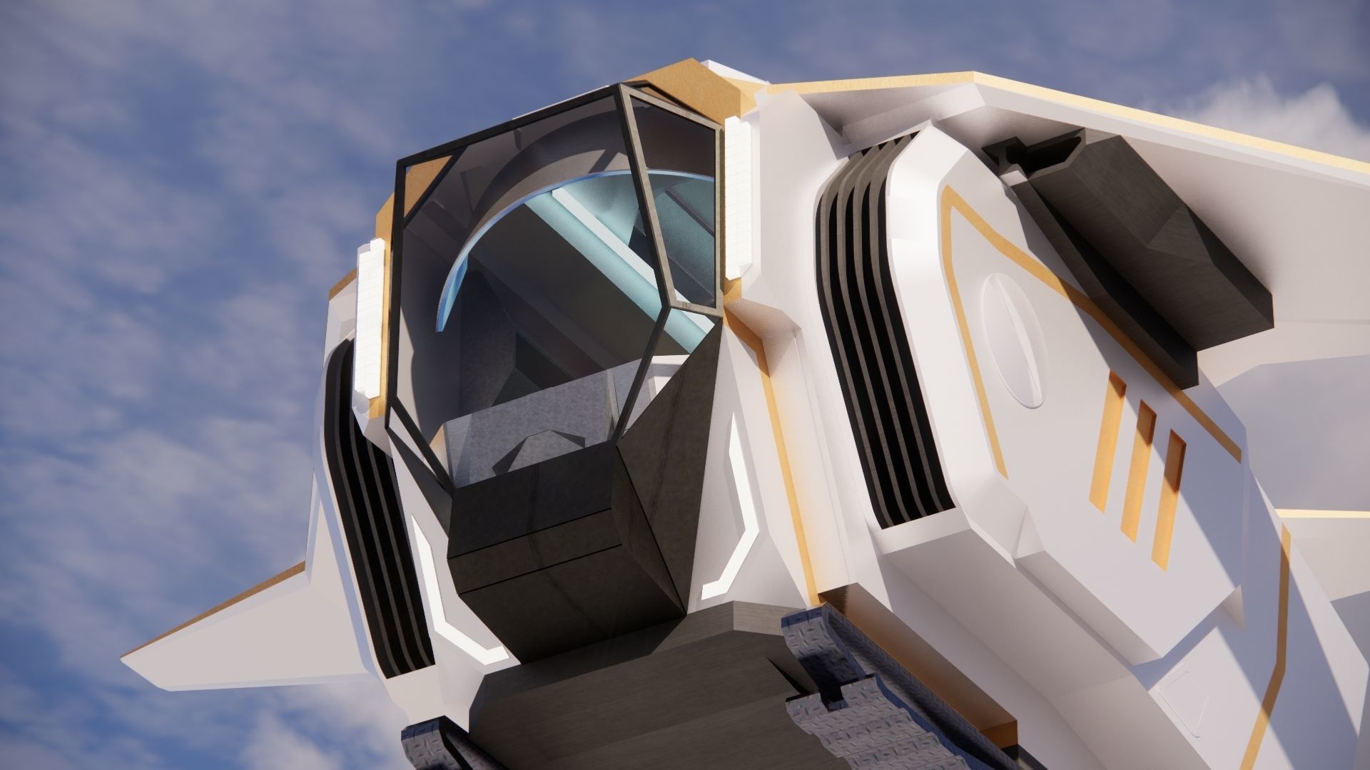 Sci-fi Personal Spacecraft 002 v2 3D model_7