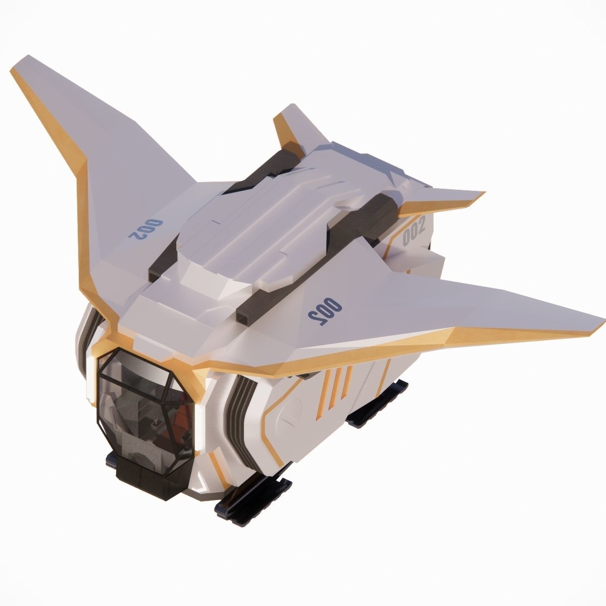 Sci-fi Personal Spacecraft 002 v2 3D model_1