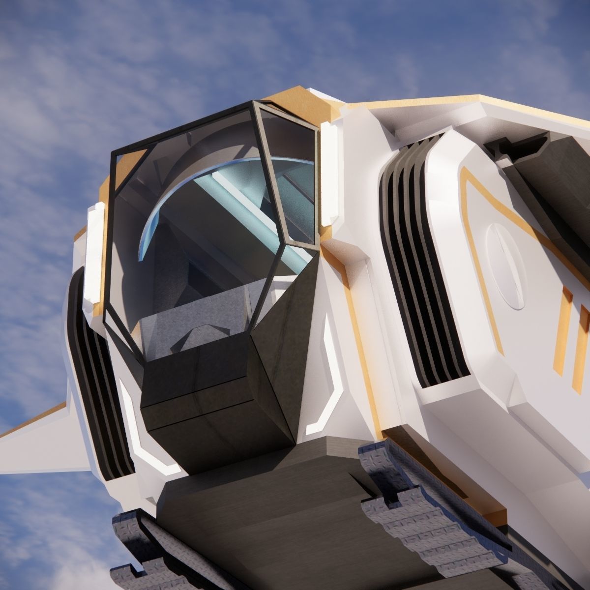 Sci-fi Personal Spacecraft 002 v2 3D model_8