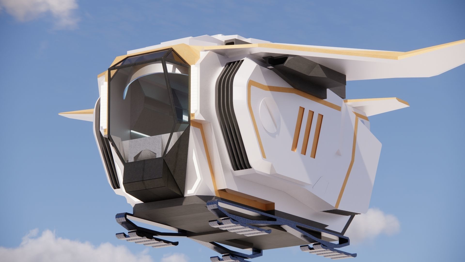 Sci-fi Personal Spacecraft 002 v2 3D model_3