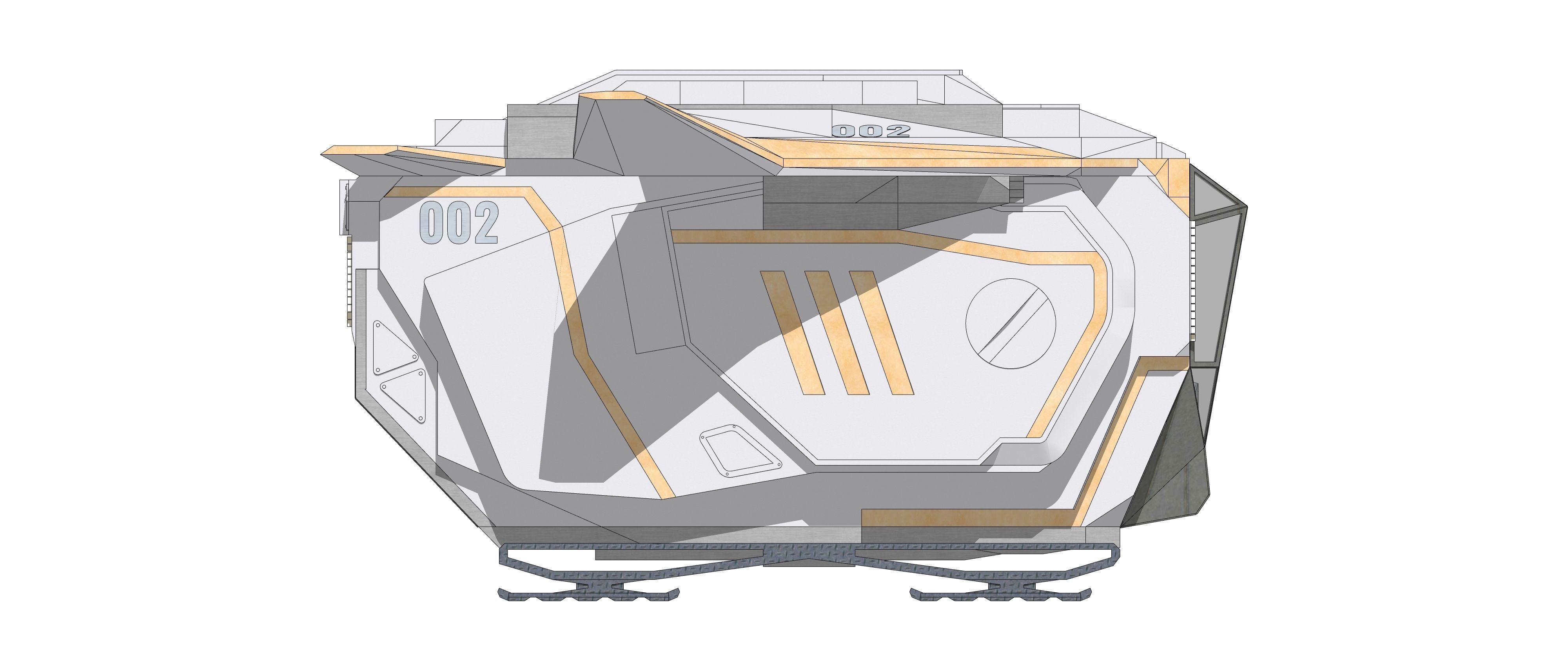 Sci-fi Personal Spacecraft 002 v2 3D model_15