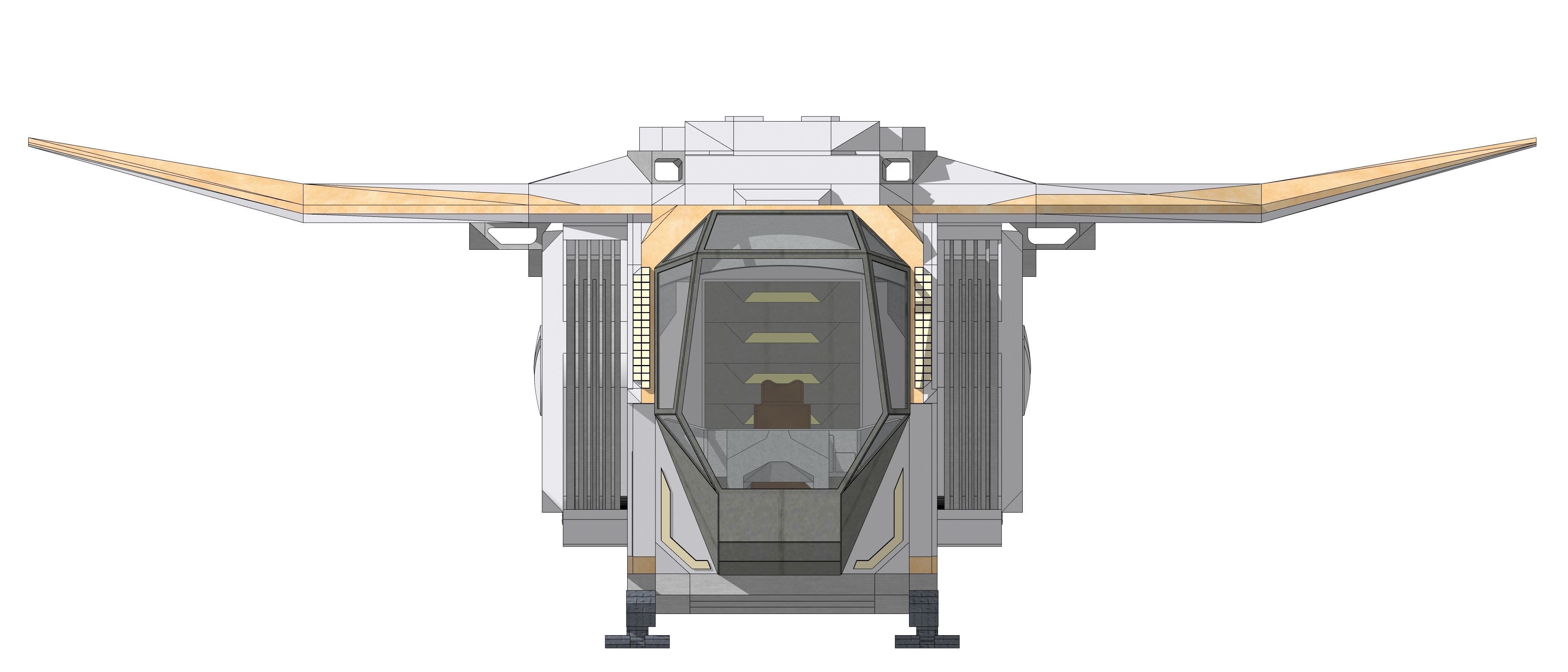 Sci-fi Personal Spacecraft 002 v2 3D model_11