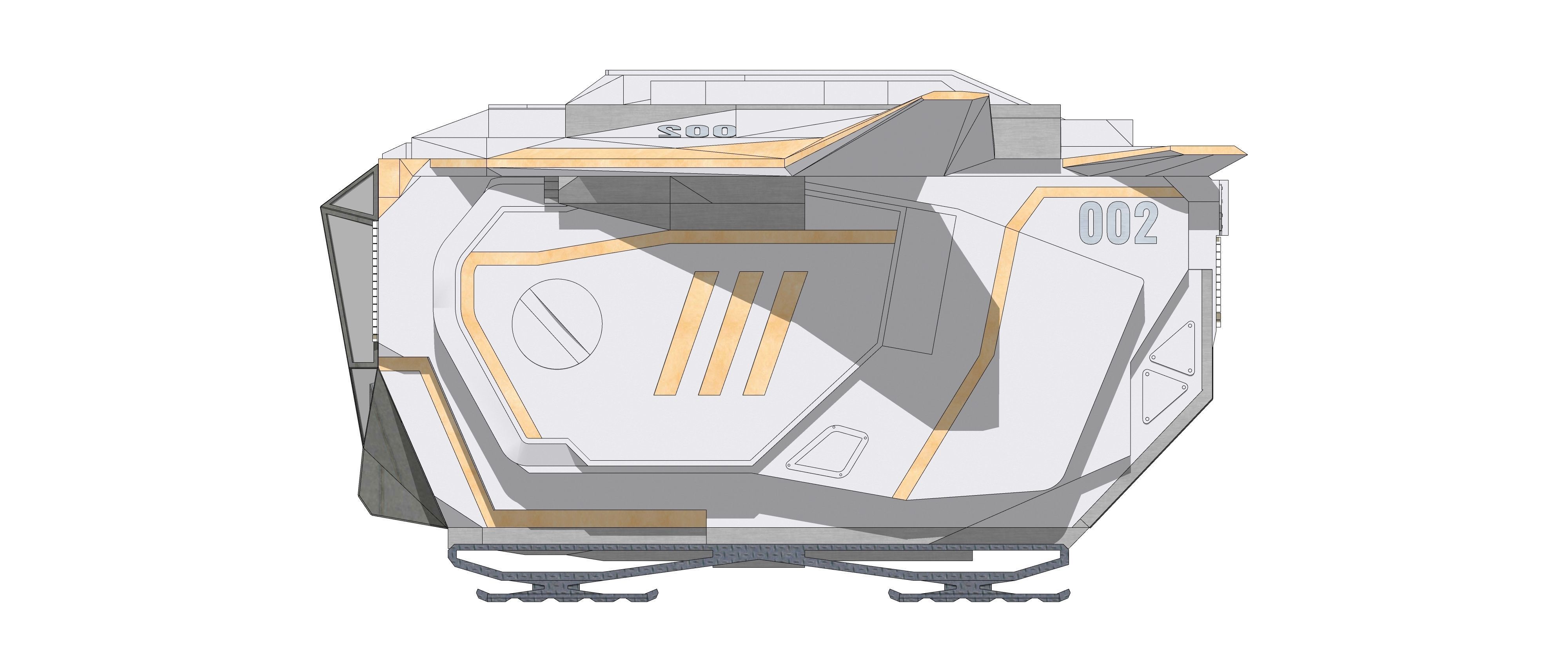 Sci-fi Personal Spacecraft 002 v2 3D model_13