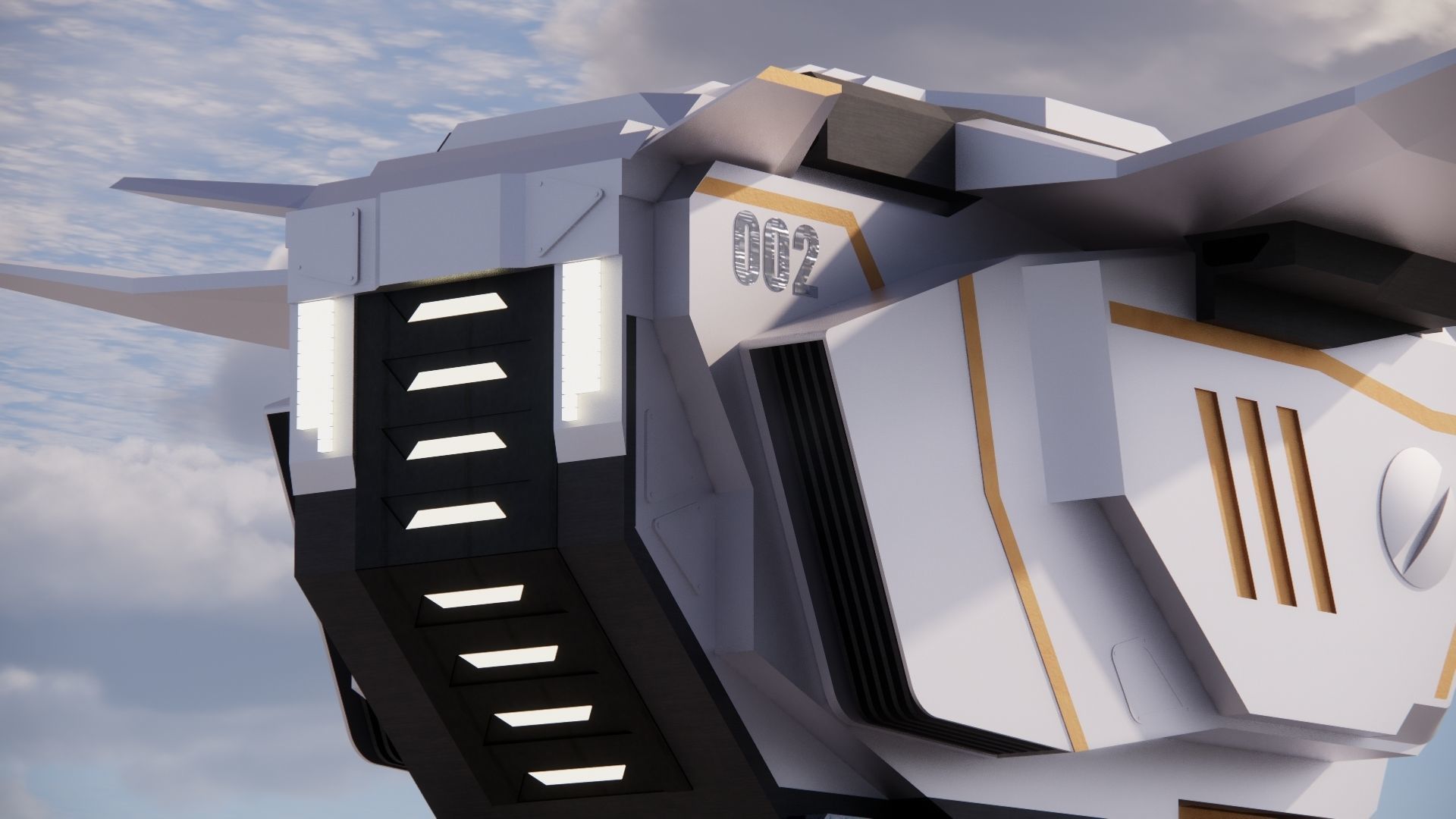 Sci-fi Personal Spacecraft 002 v2 3D model_10