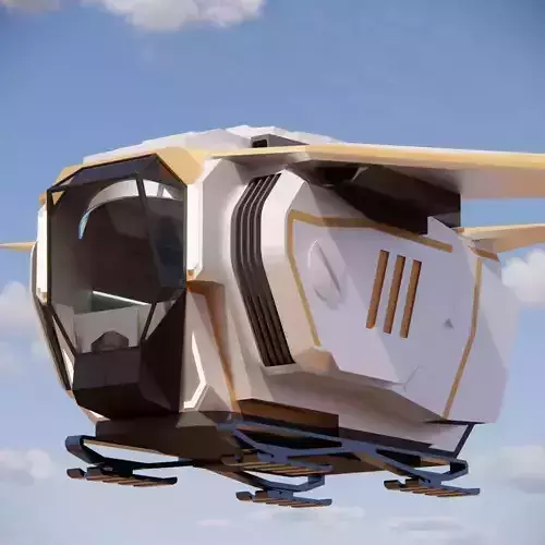 Sci-fi Personal Spacecraft 002 v2 3D model