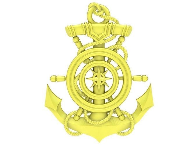 24k anchor pendant 3958 3D print model