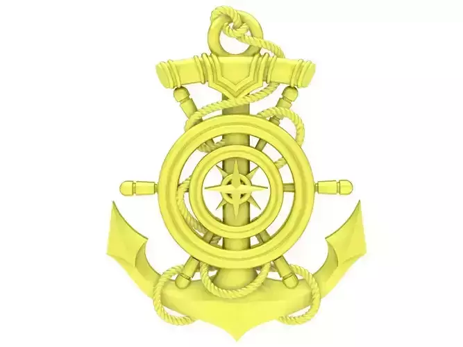 24k anchor pendant 3958