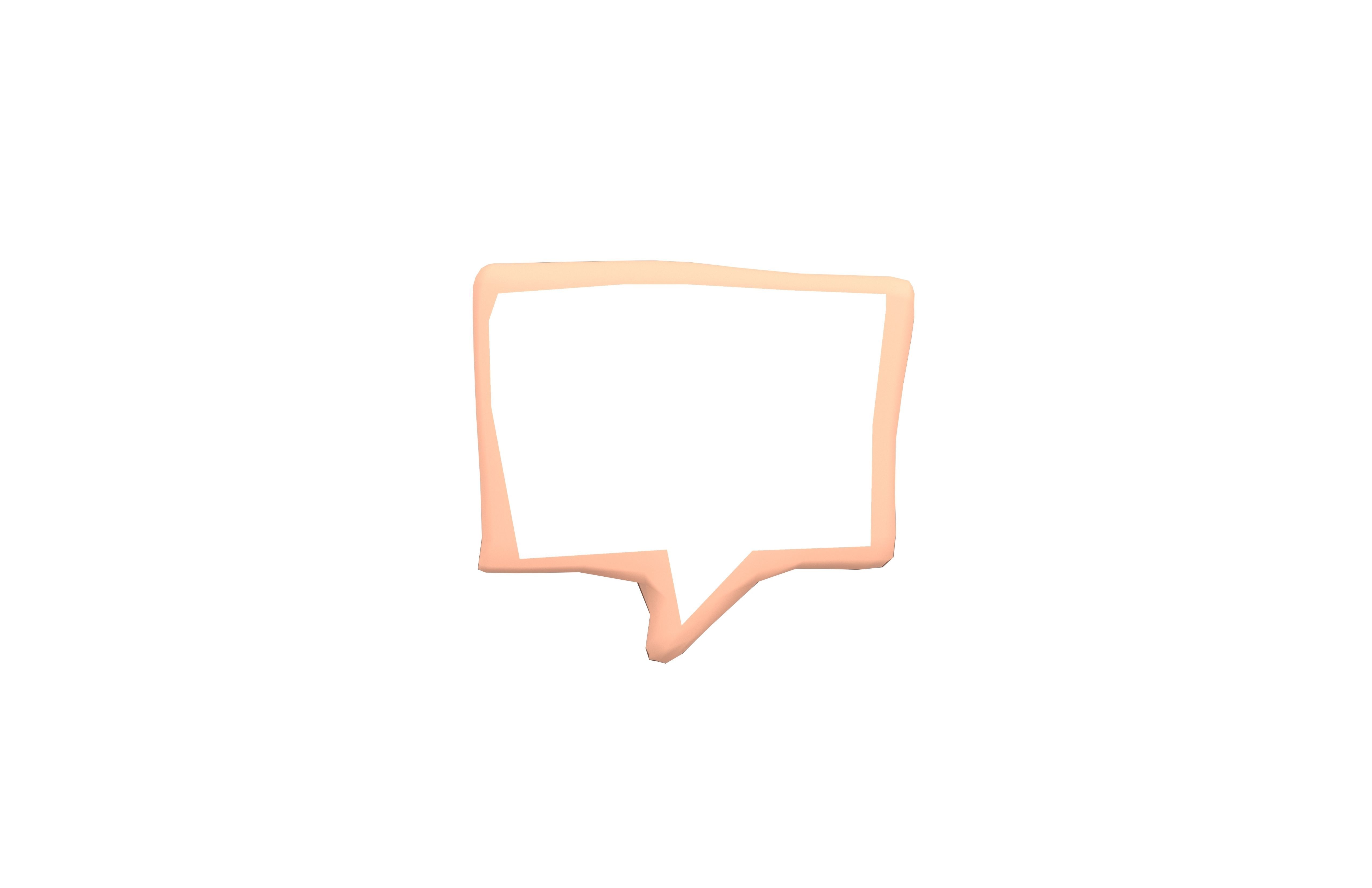 Speech Balloon v6 004 Low-poly 3D model_1