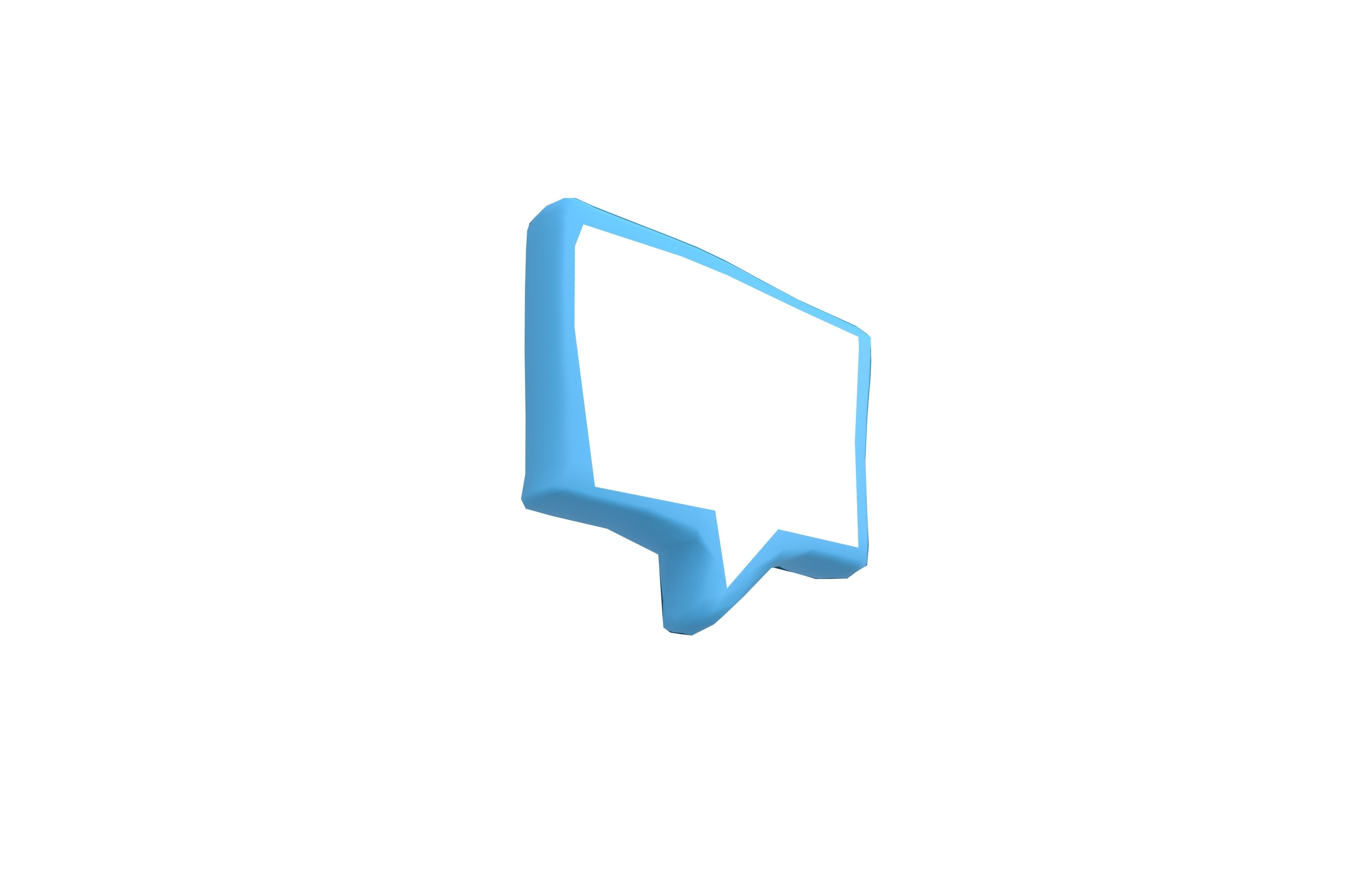 Speech Balloon v6 005 Low-poly 3D model_3