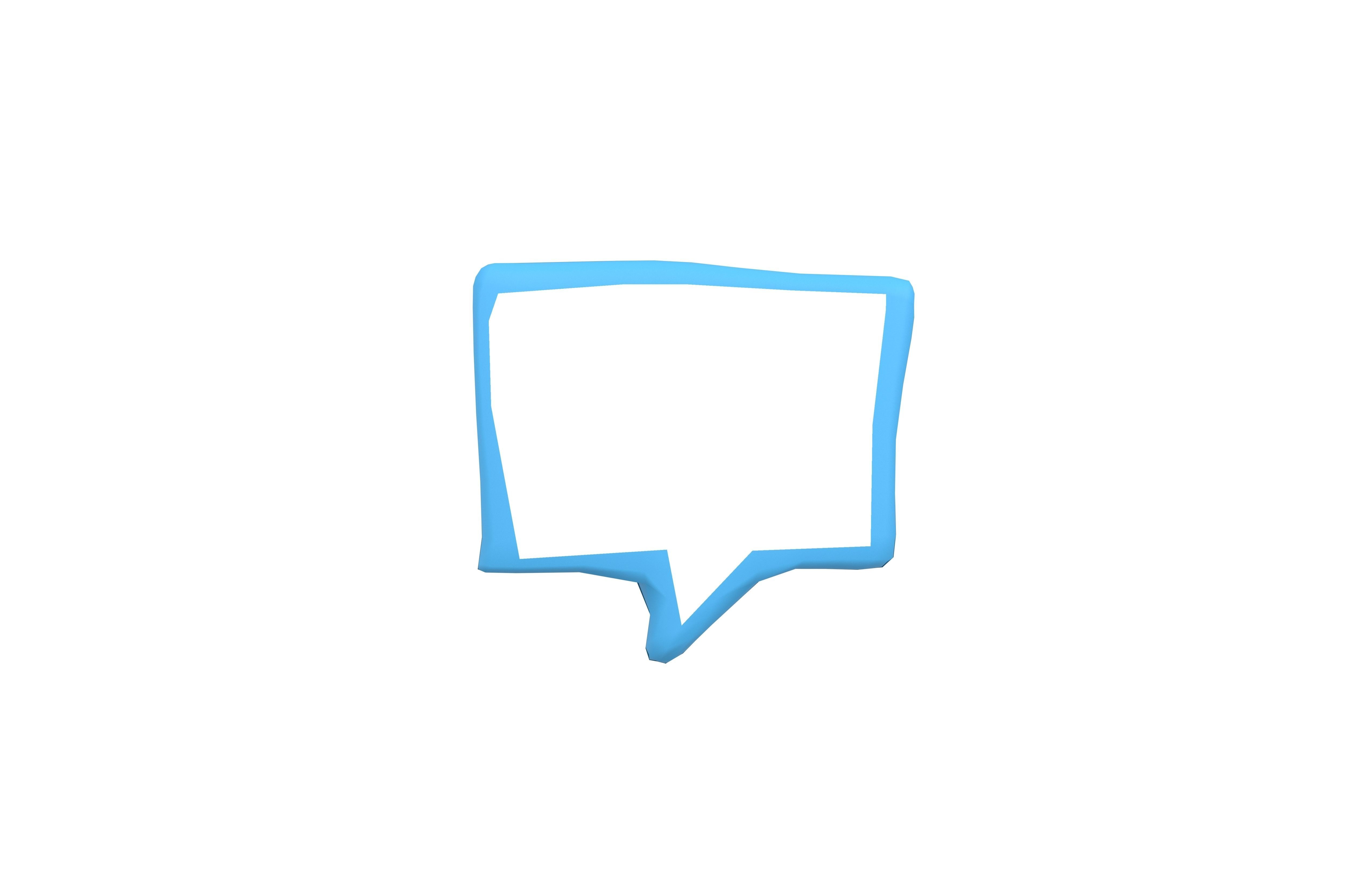 Speech Balloon v6 005 Low-poly 3D model_1