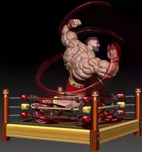 Diorama Zangief in fight 3D print model