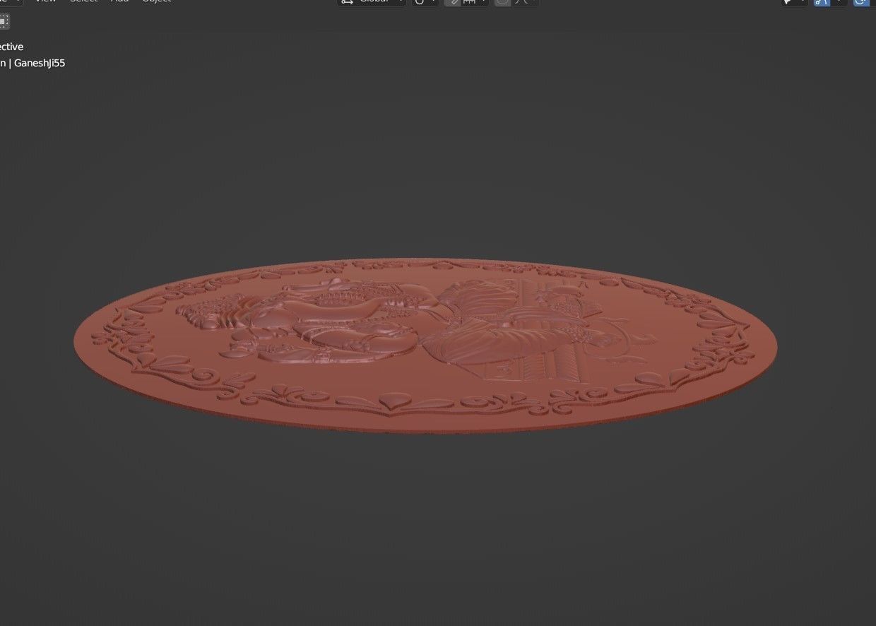 Lord Ganesh Ji Coin Relief Sculpture Design 3D print model_2