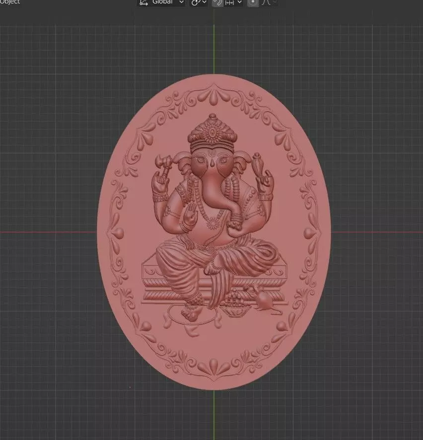 Lord Ganesh Ji Coin Relief Sculpture Design 3D print model_0