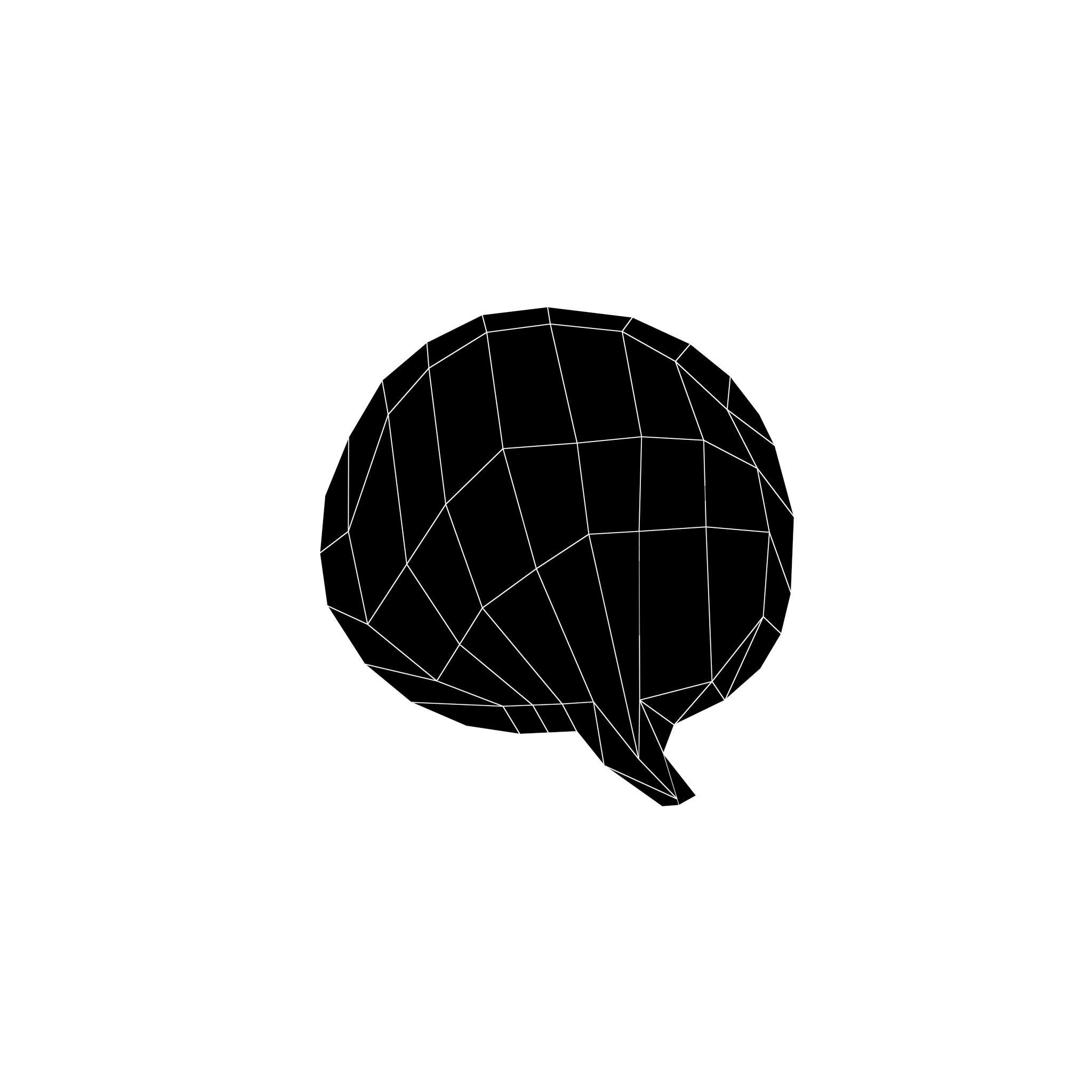 Speech Balloon v9 004 Low-poly 3D model_4