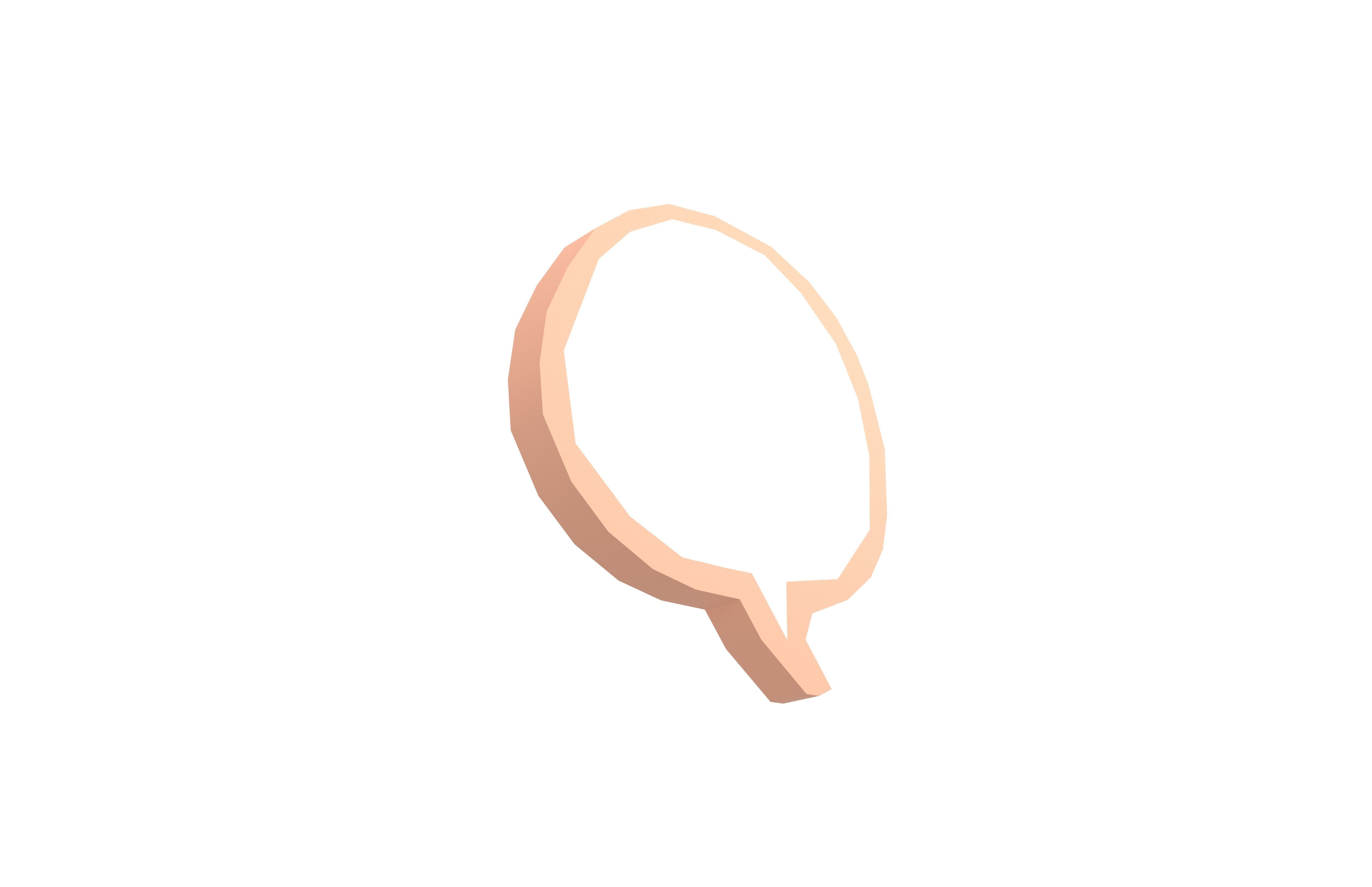 Speech Balloon v9 004 Low-poly 3D model_3