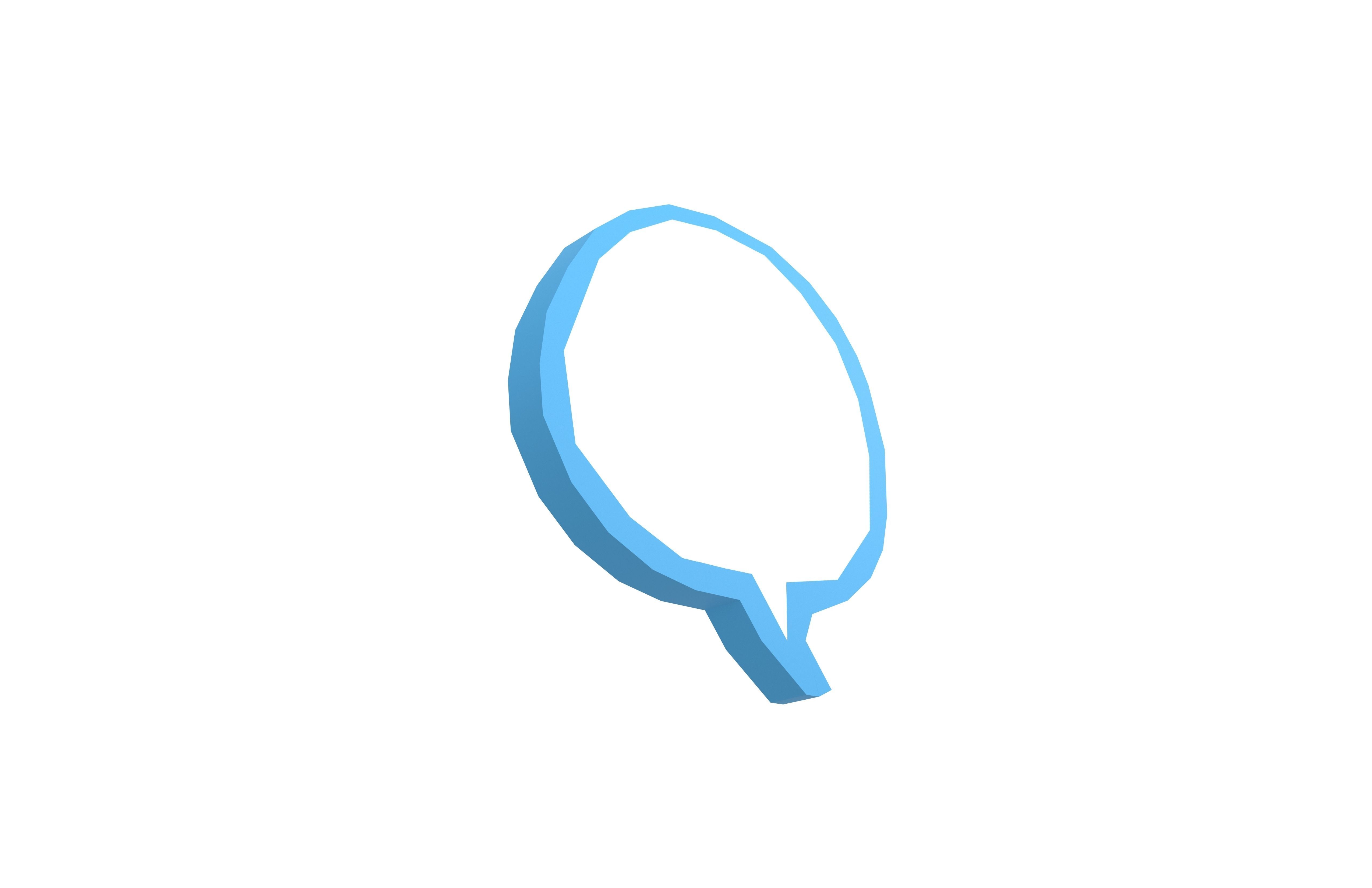 Speech Balloon v9 005 Low-poly 3D model_1