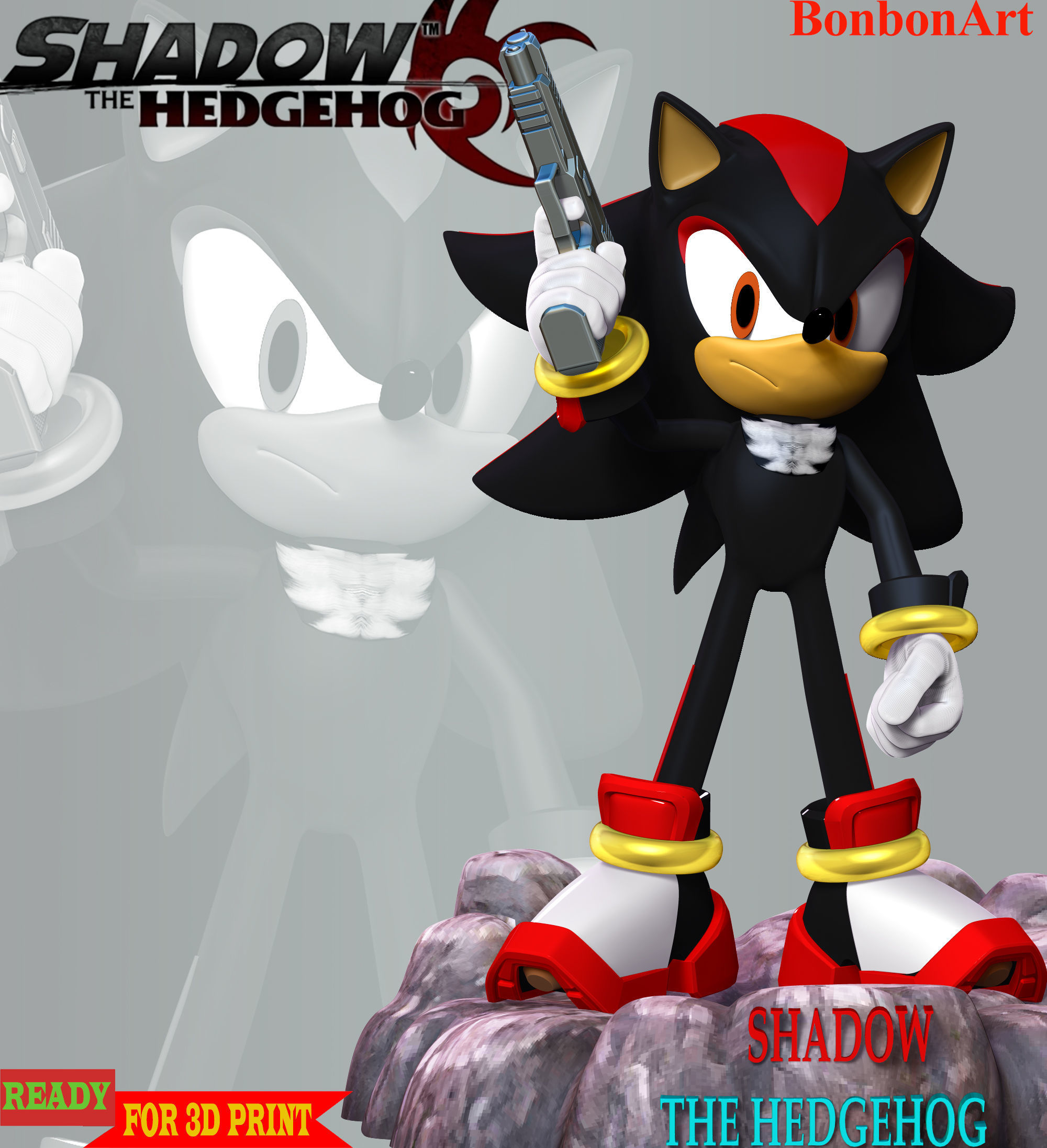 Shadow - Sonic The Hedgehog 3D print model_1