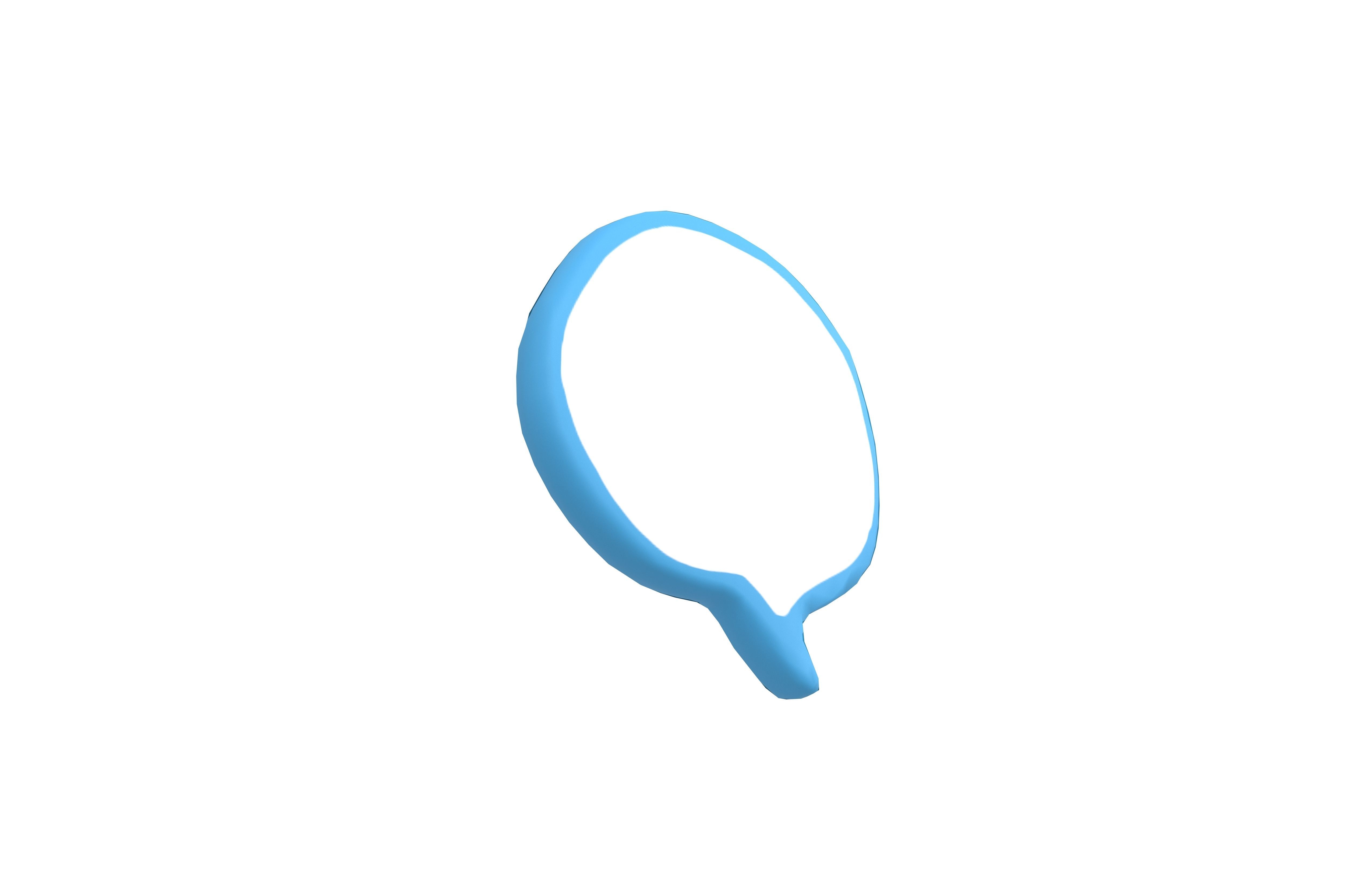 Speech Balloon v10 005 Low-poly 3D model_3