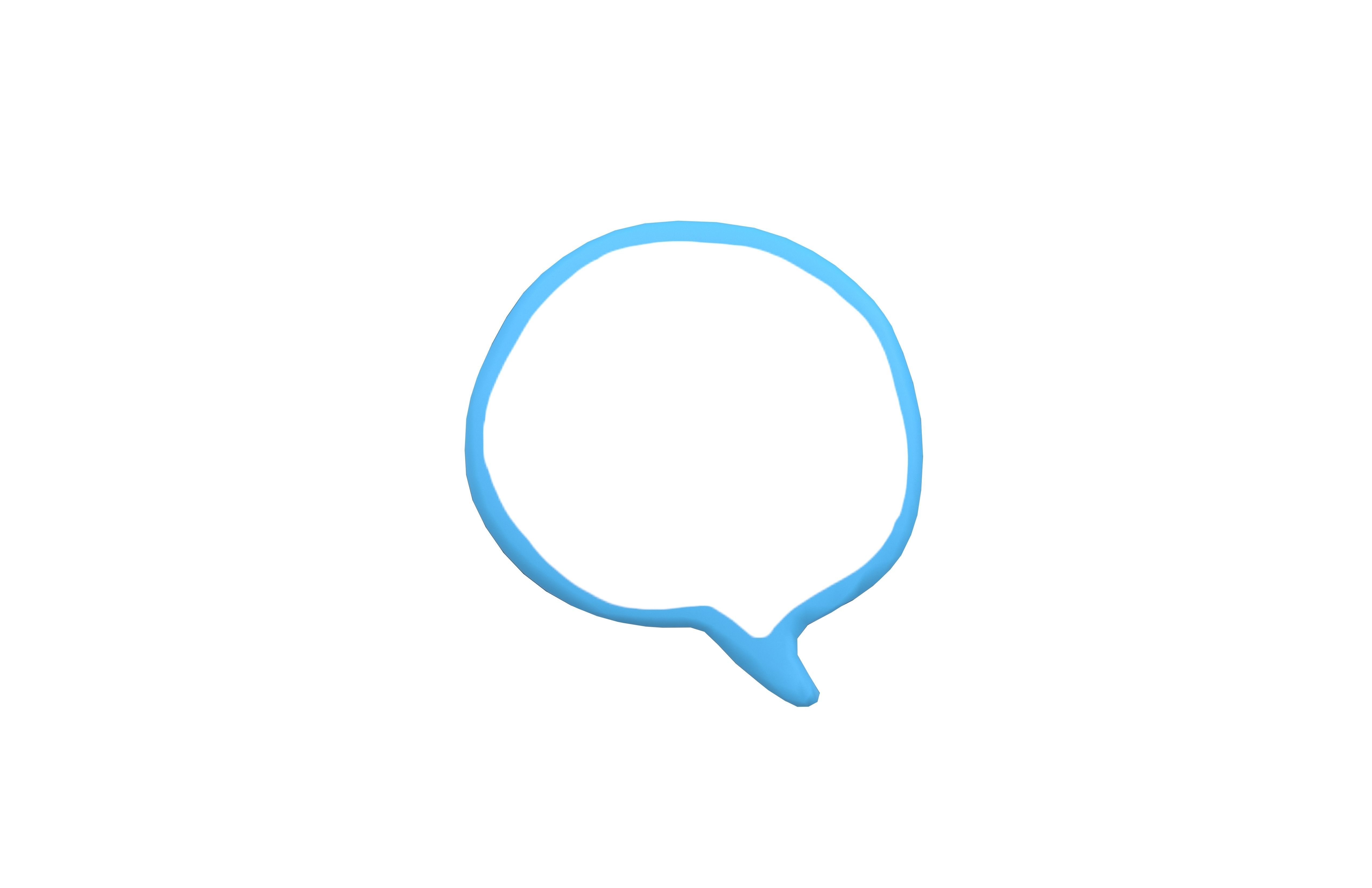 Speech Balloon v10 005 Low-poly 3D model_1