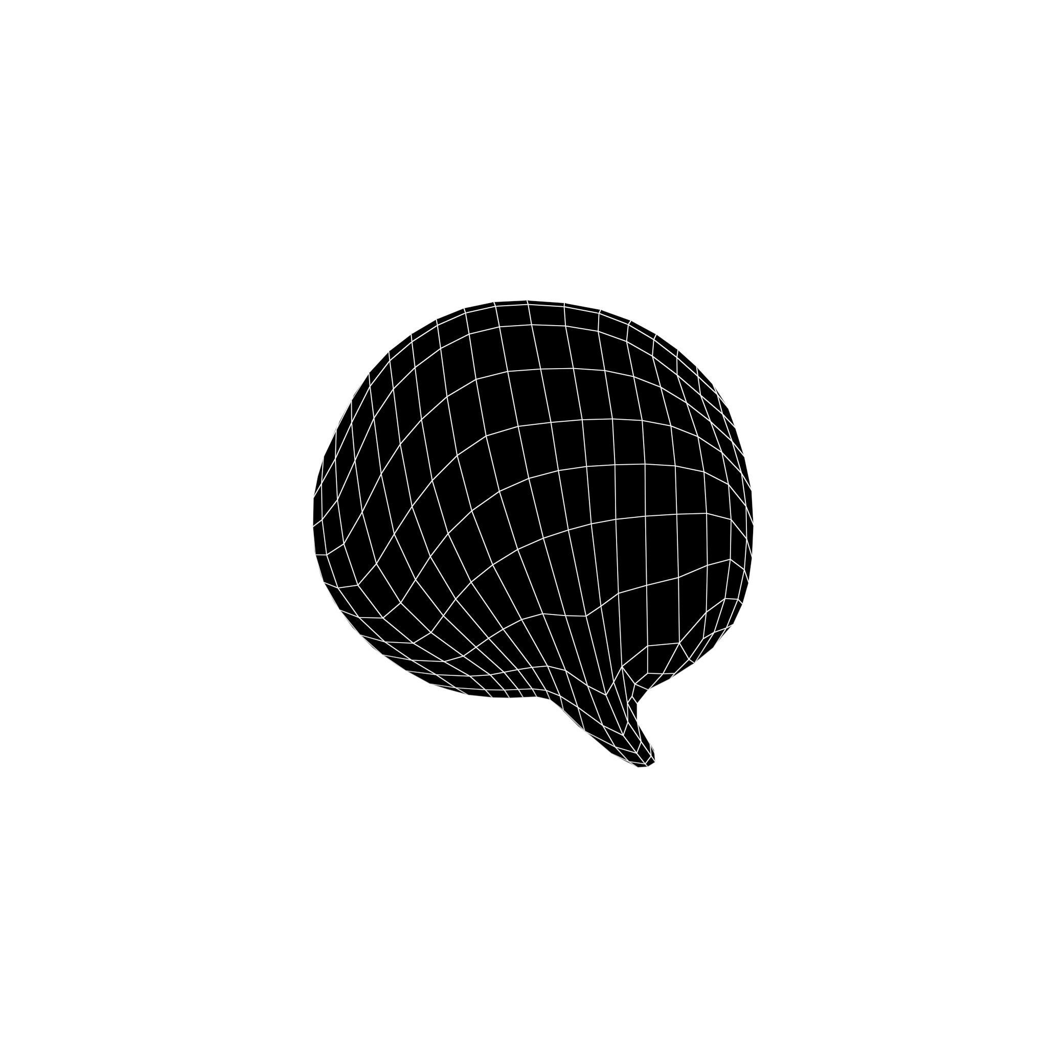 Speech Balloon v10 006 Low-poly 3D model_4
