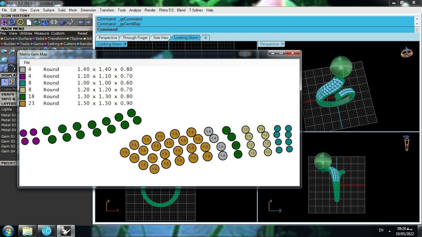Ring with pearls 3D print model_4