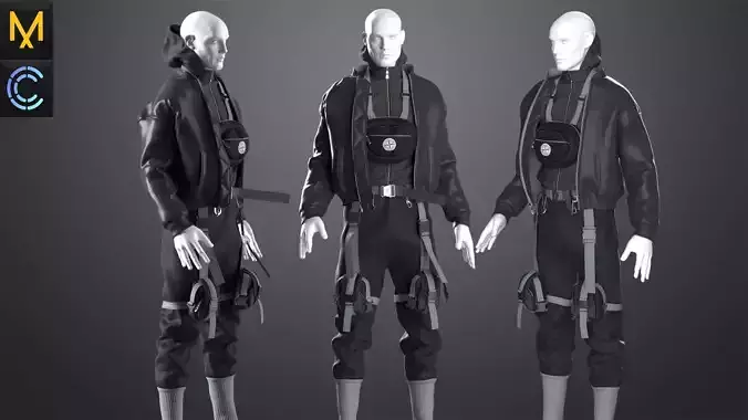 TechWear Male OBJ mtl FBX ZPRJ