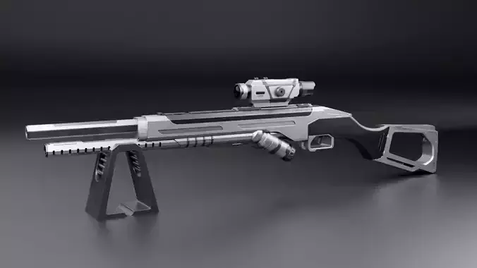 Sci-Fi Rifles Game Asset 3D Model