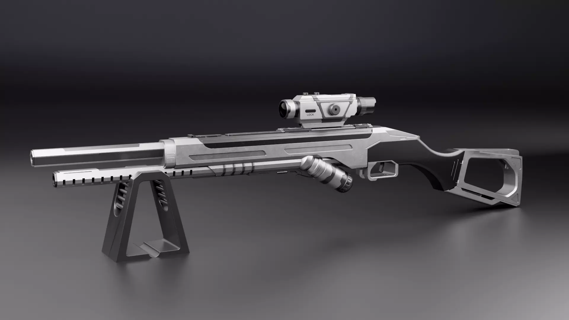 Sci-Fi Rifles Game Asset 3D Model 3D model