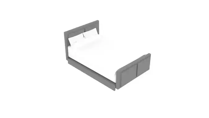 White Bed 3D model